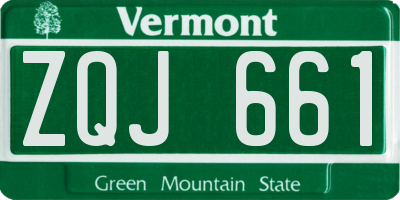 VT license plate ZQJ661
