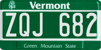 VT license plate ZQJ682