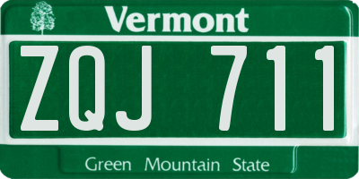 VT license plate ZQJ711