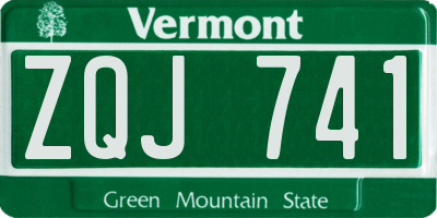 VT license plate ZQJ741