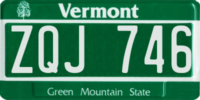 VT license plate ZQJ746