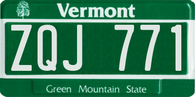 VT license plate ZQJ771
