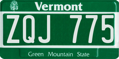 VT license plate ZQJ775