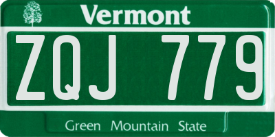 VT license plate ZQJ779