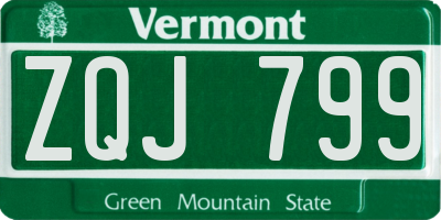 VT license plate ZQJ799