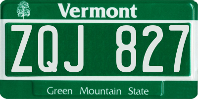 VT license plate ZQJ827