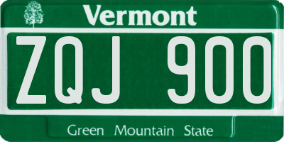 VT license plate ZQJ900