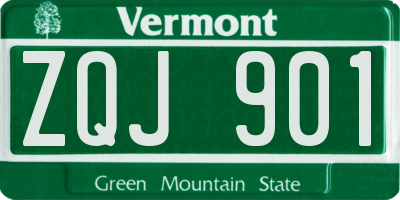 VT license plate ZQJ901