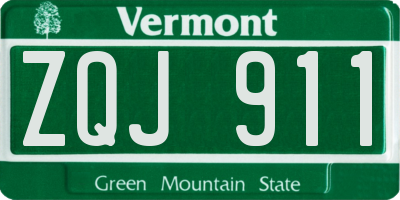 VT license plate ZQJ911