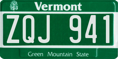 VT license plate ZQJ941