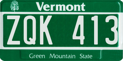 VT license plate ZQK413