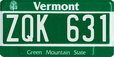 VT license plate ZQK631