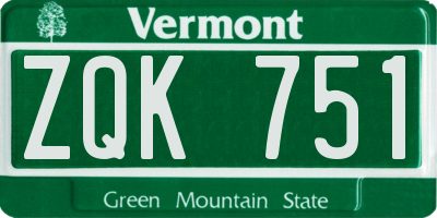 VT license plate ZQK751
