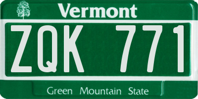 VT license plate ZQK771