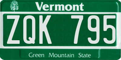 VT license plate ZQK795