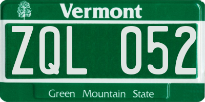 VT license plate ZQL052