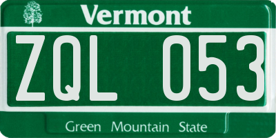 VT license plate ZQL053