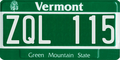 VT license plate ZQL115