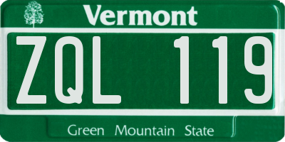 VT license plate ZQL119