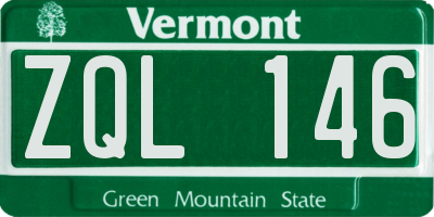 VT license plate ZQL146