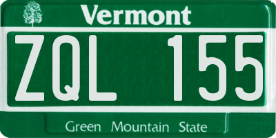 VT license plate ZQL155