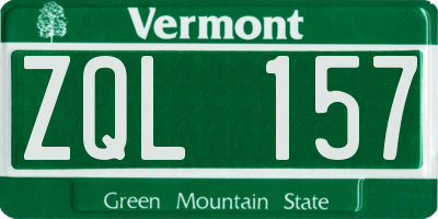 VT license plate ZQL157