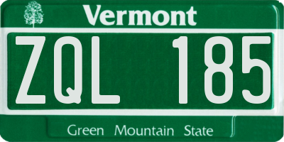 VT license plate ZQL185