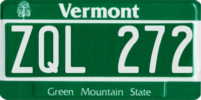 VT license plate ZQL272