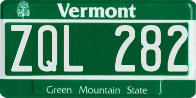 VT license plate ZQL282
