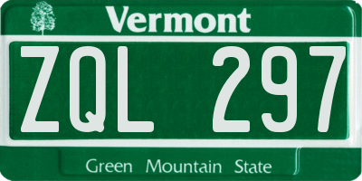 VT license plate ZQL297
