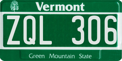 VT license plate ZQL306