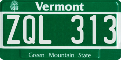 VT license plate ZQL313