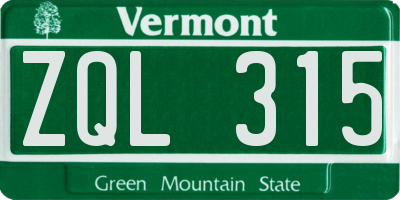 VT license plate ZQL315