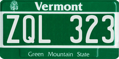 VT license plate ZQL323