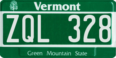 VT license plate ZQL328