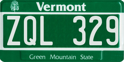 VT license plate ZQL329