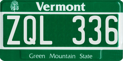 VT license plate ZQL336