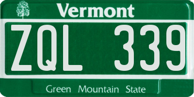 VT license plate ZQL339