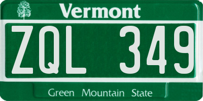 VT license plate ZQL349