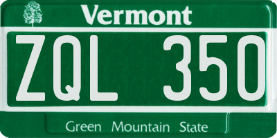 VT license plate ZQL350