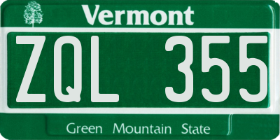 VT license plate ZQL355
