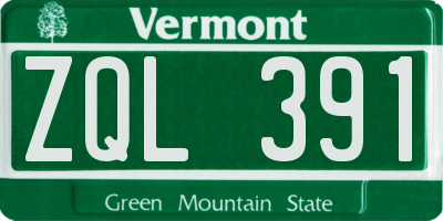 VT license plate ZQL391
