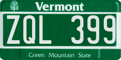 VT license plate ZQL399