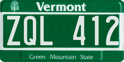 VT license plate ZQL412