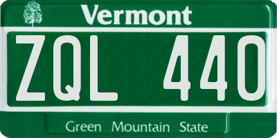 VT license plate ZQL440