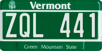 VT license plate ZQL441