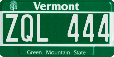 VT license plate ZQL444