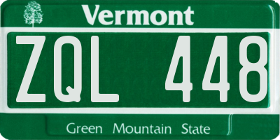 VT license plate ZQL448