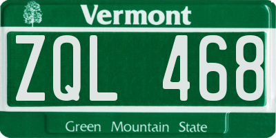 VT license plate ZQL468