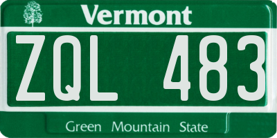 VT license plate ZQL483